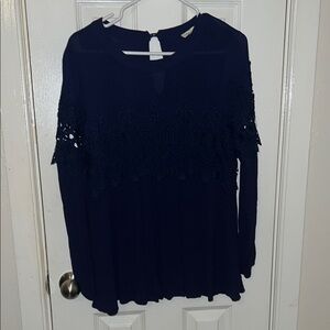 Black Ruffled Blouse with Long Sleeves